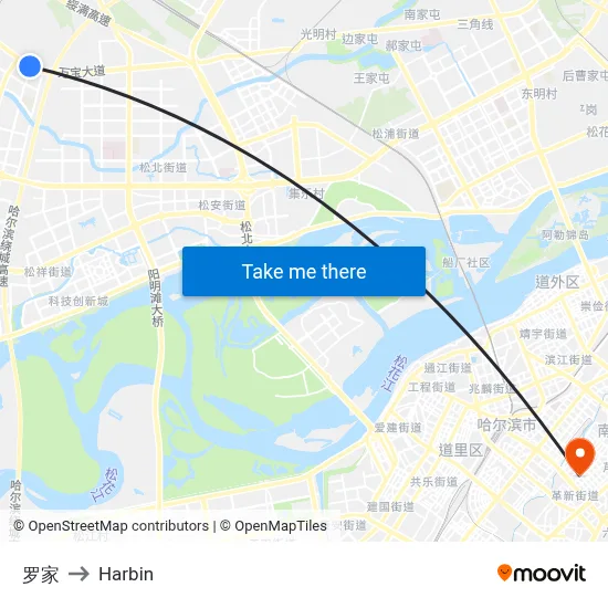 Luo Family to Harbin map
