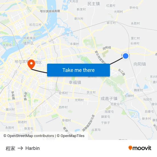Cheng Family to Harbin map