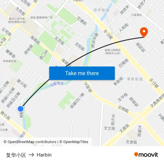 Fuhua Complex to Harbin map