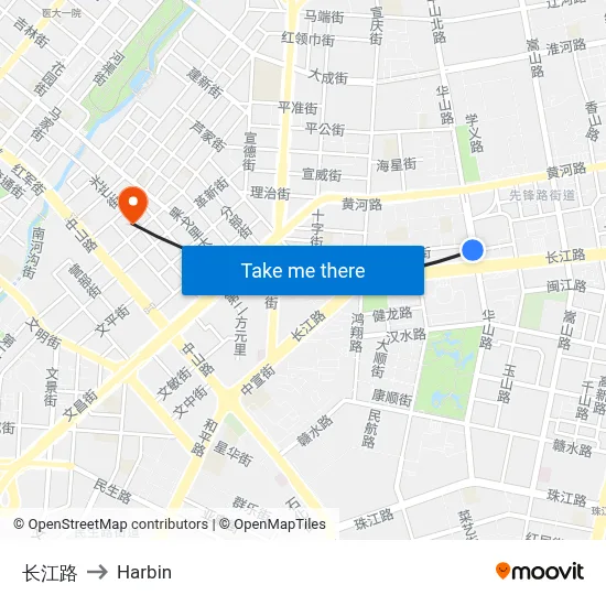 Changjiang Road to Harbin map