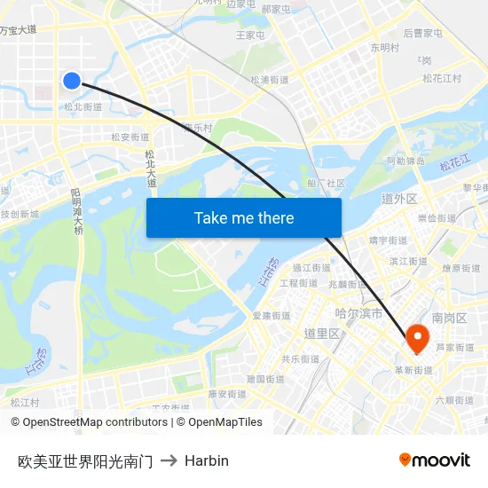 Oumei Asia World Sunshine South Gate to Harbin map