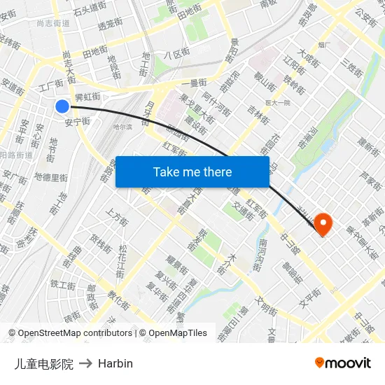 Children's Cinema to Harbin map