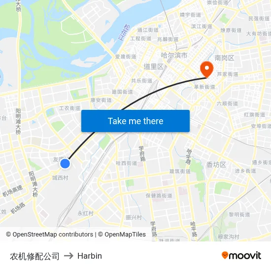 Agricultural Machinery Repair Company to Harbin map