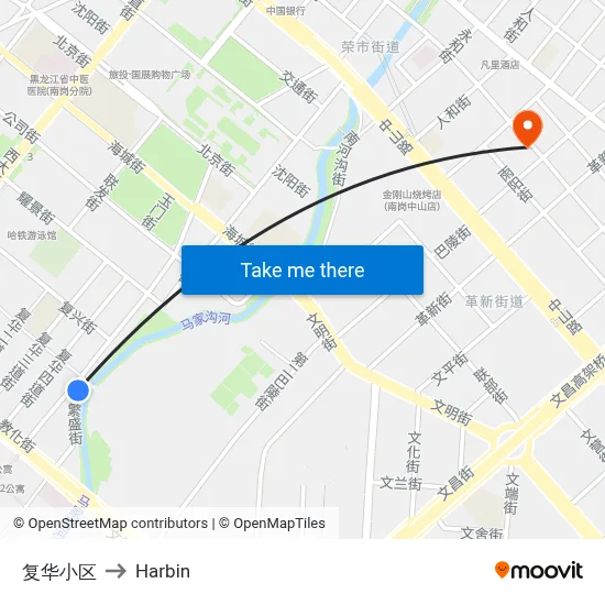 Fuhua Complex to Harbin map