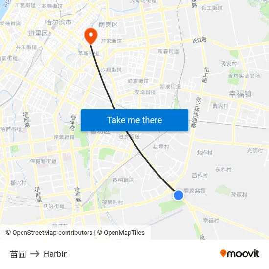 Nursery to Harbin map