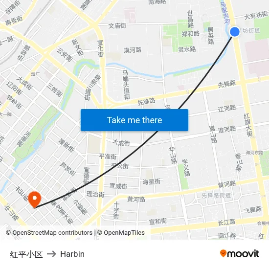 Hongping Complex to Harbin map