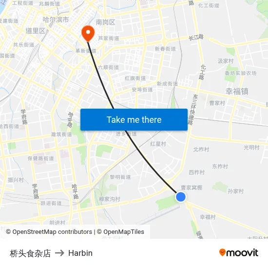 Bridge Head Grocery Store to Harbin map