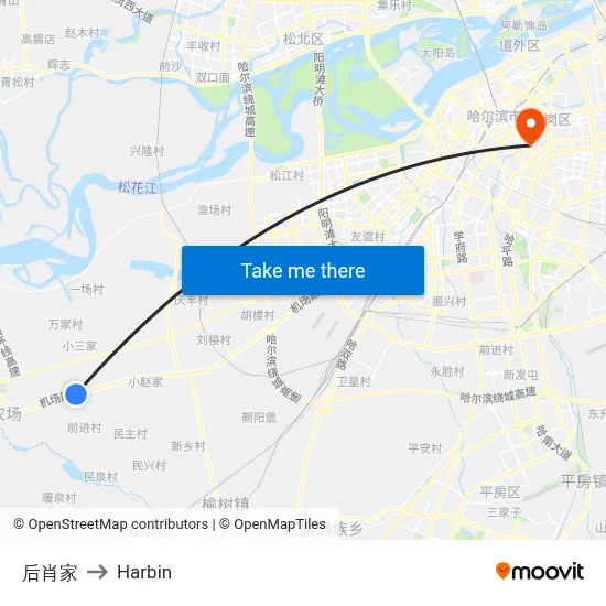 Back Xiao Family to Harbin map