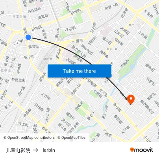 Children's Cinema to Harbin map