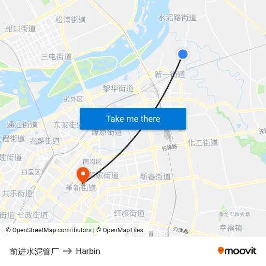 前进水泥管厂 to Harbin map