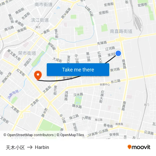 天木小区 to Harbin map