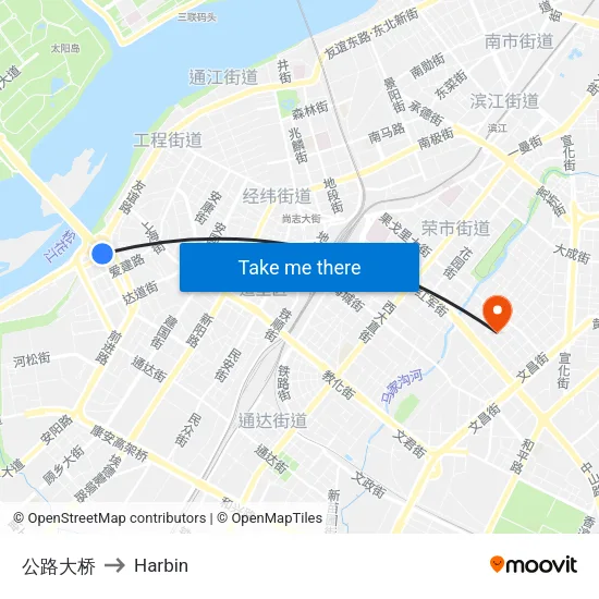 Highway Bridge to Harbin map