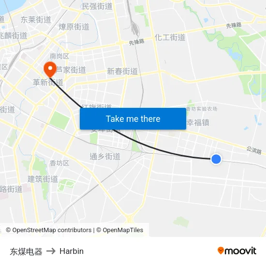 Dongmei Electronics to Harbin map