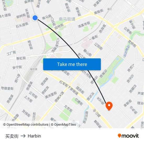 买卖街 to Harbin map