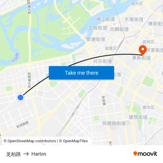 龙柏路 to Harbin map