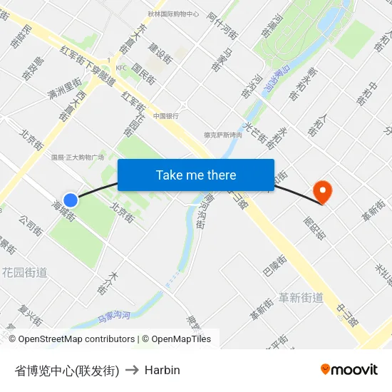 省博览中心(联发街) to Harbin map
