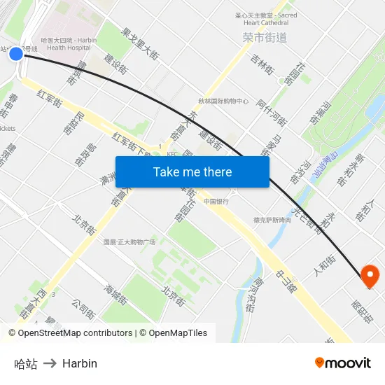 Harbin Station to Harbin map