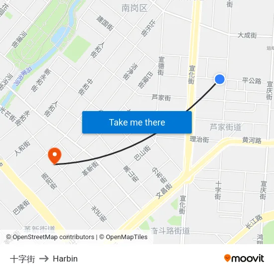 十字街 to Harbin map