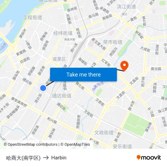 哈商大(南学区) to Harbin map