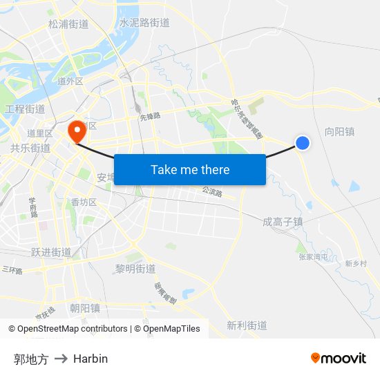 郭地方 to Harbin map