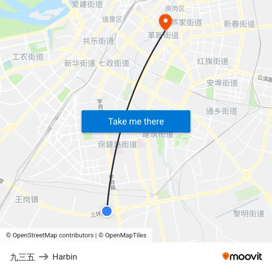 九三五 to Harbin map