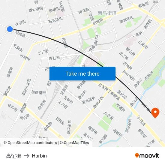 高谊街 to Harbin map