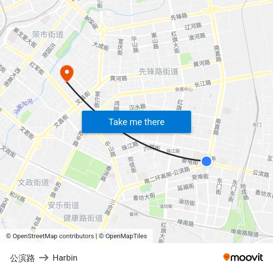 公滨路 to Harbin map