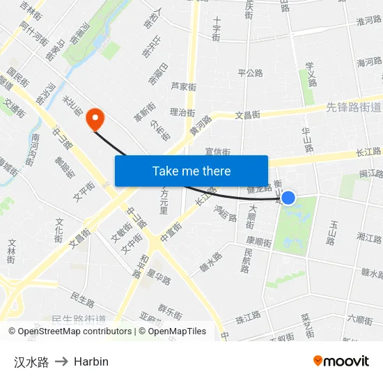 汉水路 to Harbin map