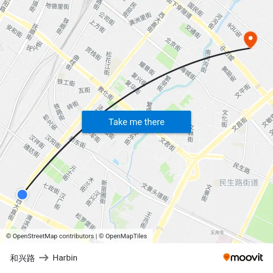 Hexing Road to Harbin map