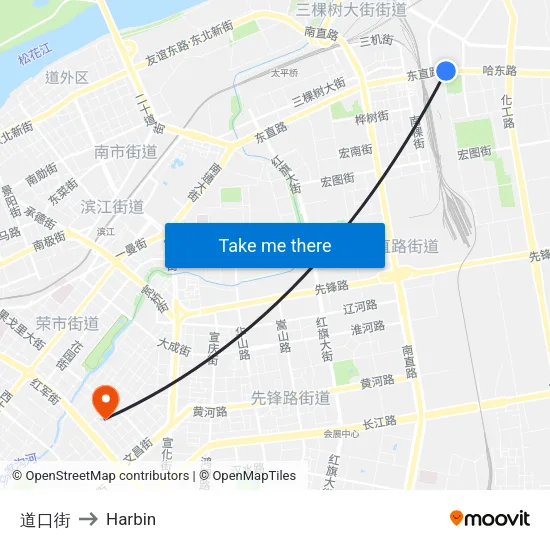 道口街 to Harbin map
