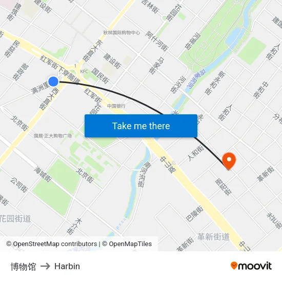 Museum to Harbin map