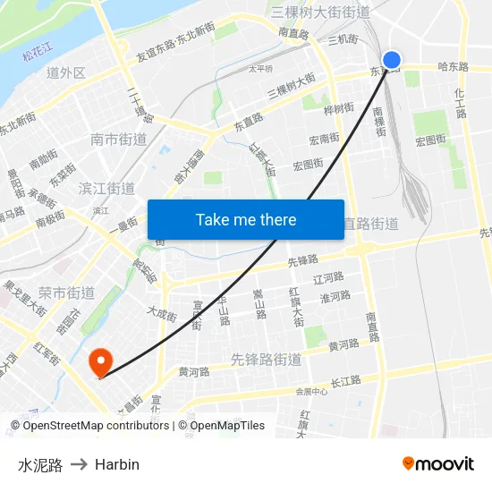 Cement Road to Harbin map