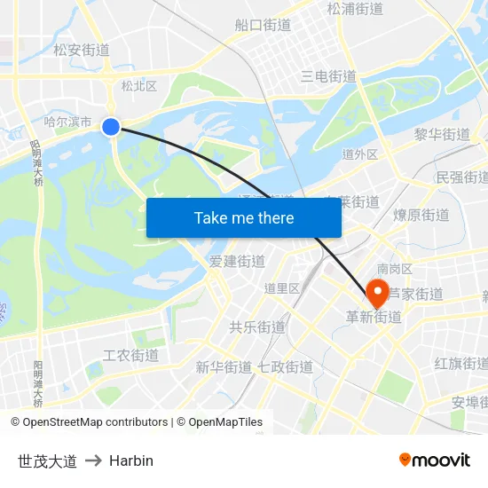 世茂大道 to Harbin map