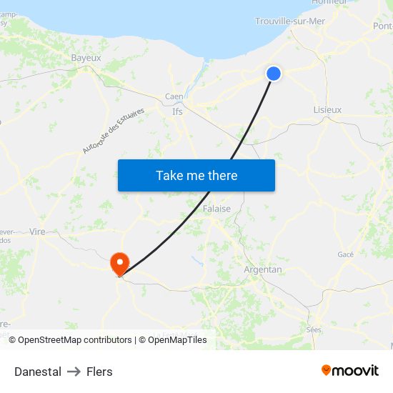 Danestal to Flers map