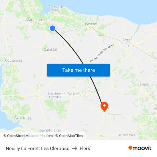 Neuilly La Foret: Les Clerbosq to Flers map
