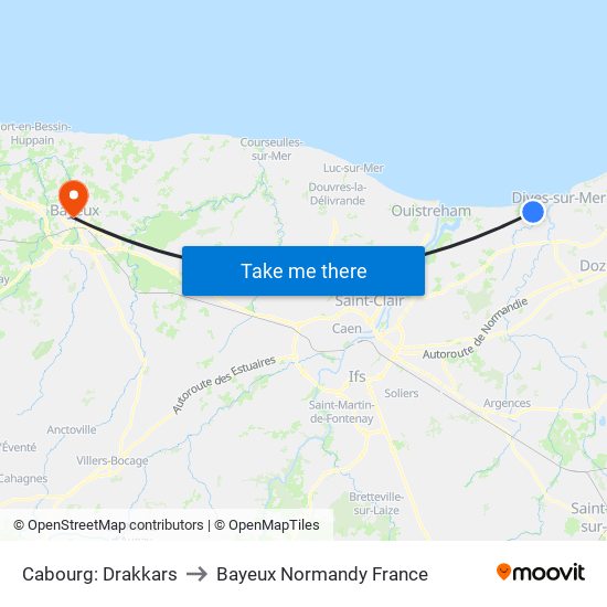 Cabourg: Drakkars to Bayeux Normandy France map