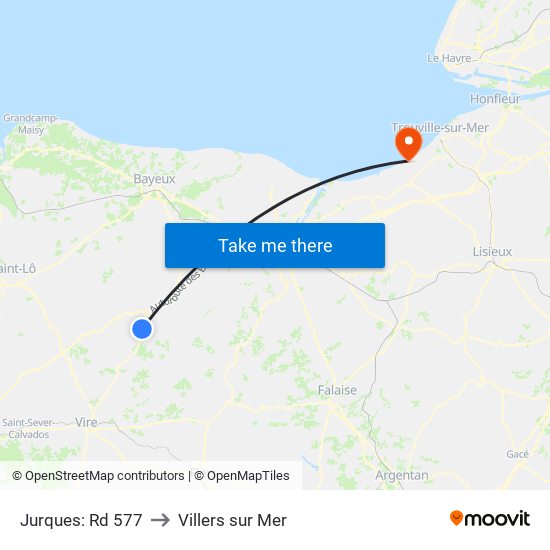 Jurques: Rd 577 to Villers sur Mer map