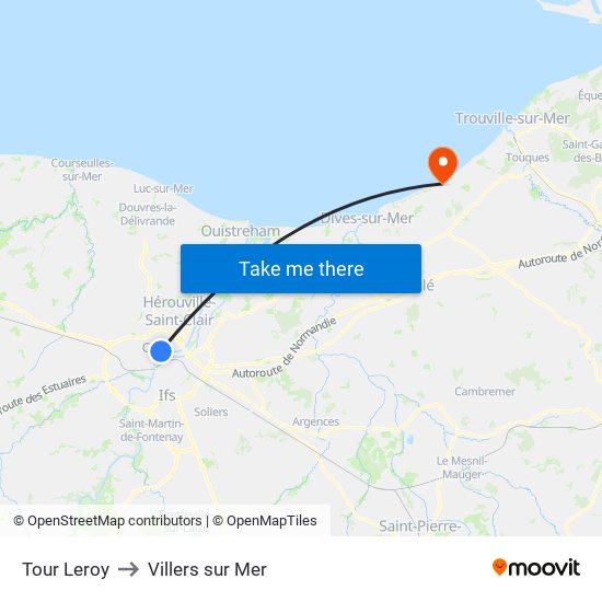 Tour Leroy to Villers sur Mer map