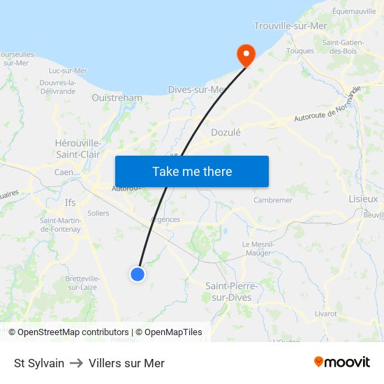 St Sylvain to Villers sur Mer map