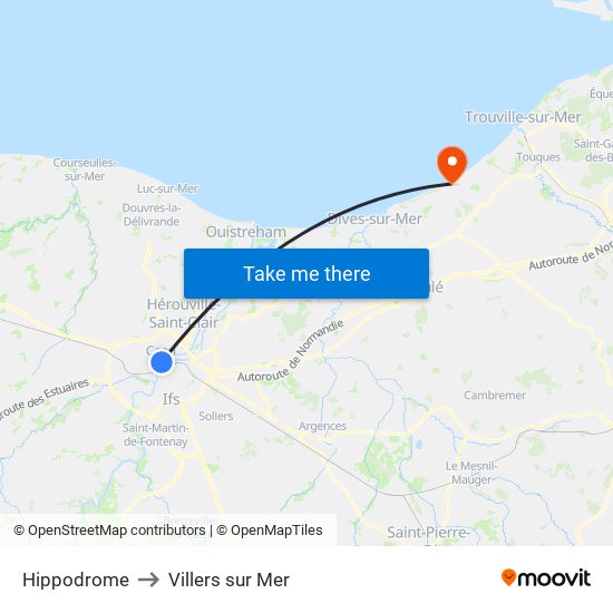 Hippodrome to Villers sur Mer map