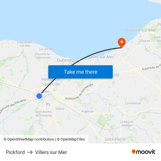 Pickford to Villers sur Mer map