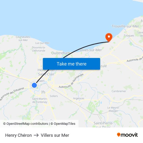 Henry Chéron to Villers sur Mer map