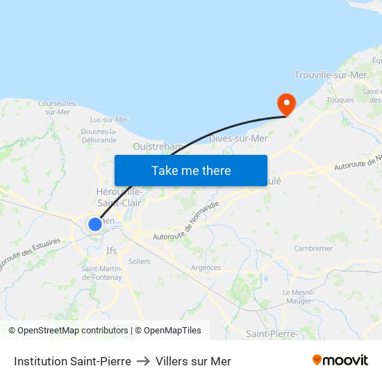 Institution Saint-Pierre to Villers sur Mer map