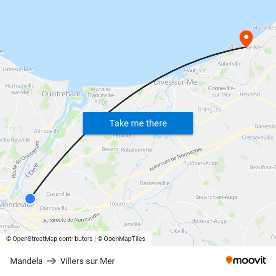 Mandela to Villers sur Mer map