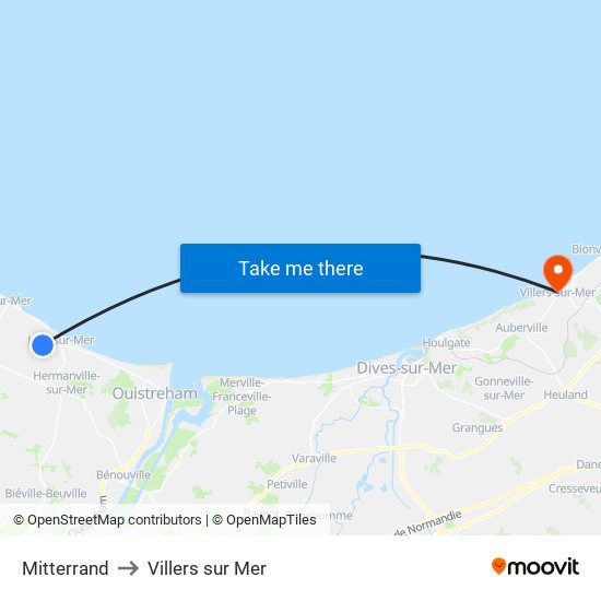 Mitterrand to Villers sur Mer map