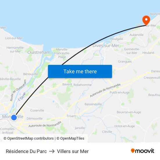 Résidence Du Parc to Villers sur Mer map