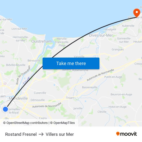 Rostand Fresnel to Villers sur Mer map