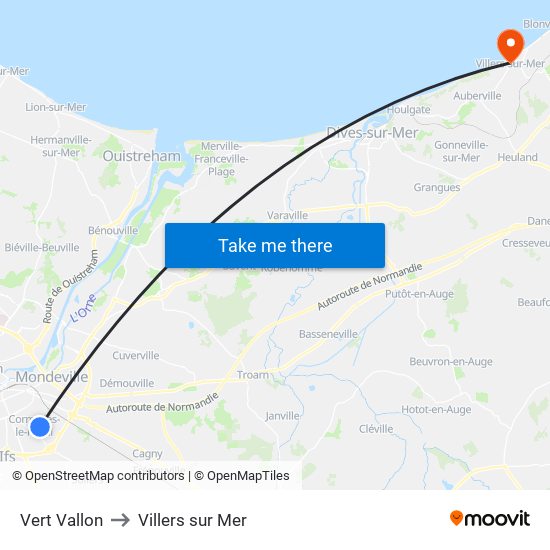 Vert Vallon to Villers sur Mer map