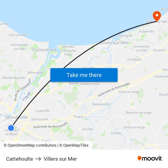 Cattehoulte to Villers sur Mer map