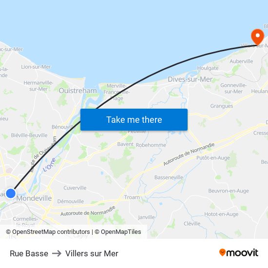 Rue Basse to Villers sur Mer map